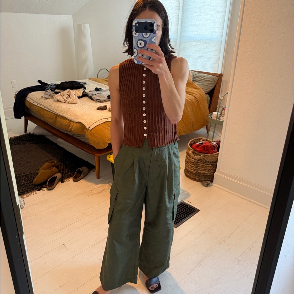Tibi Olive Green Nylon Cargo Pants - Picture 8 of 9